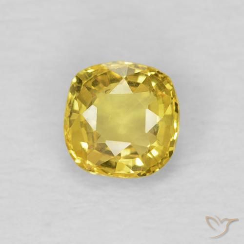 0.40ct Natural Amarillo miel claro Zafiro, Forma Cojín, VS