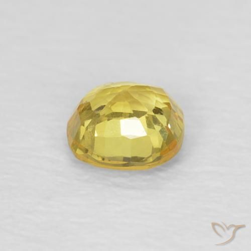 Zafiro Amarillo miel claro natural de 0.40 ct, Forma Cojín, VS