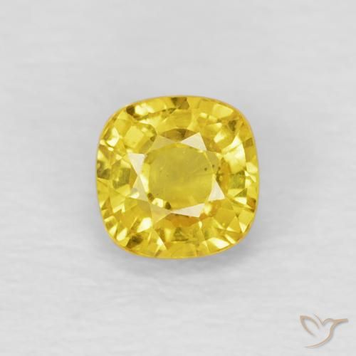 0.53ct Natural Medium Light-Yellow Zafiro, Forma Cojín, VS