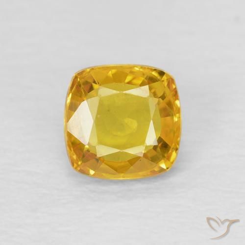 0.60ct Natural Dorado Zafiro, Forma Cojín, VS