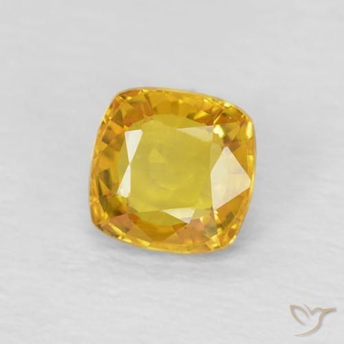 Zafiro Dorado natural de 0.60 ct, Forma Cojín, VS