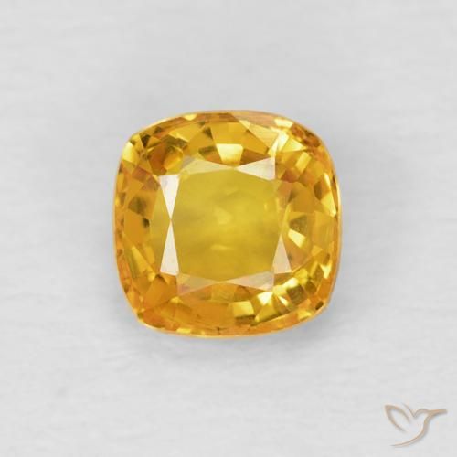0.61ct Natural Dorado Zafiro, Forma Cojín, VVS