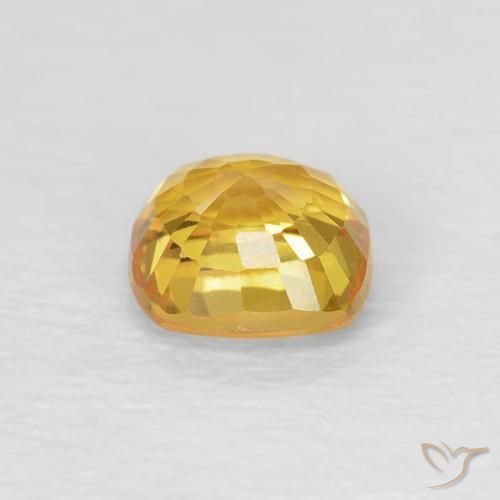 Zafiro Dorado natural de 0.61 ct, Forma Cojín, VVS