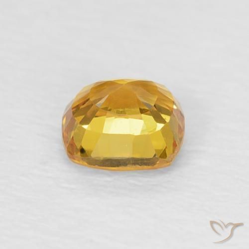 Zafiro Dorado-naranja medio natural de 0.60 ct, Forma Cojín, VVS