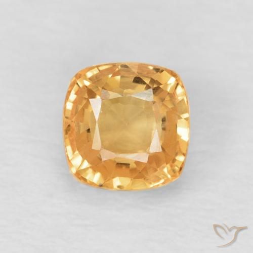 0.75ct Natural Dorado Zafiro, Forma Cojín, VVS