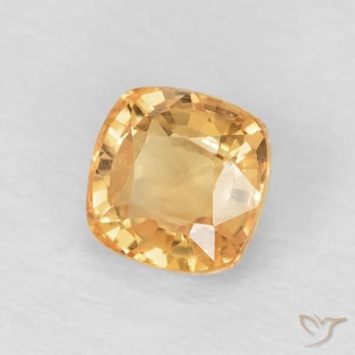 Zafiro Dorado natural de 0.75 ct, Forma Cojín, VVS