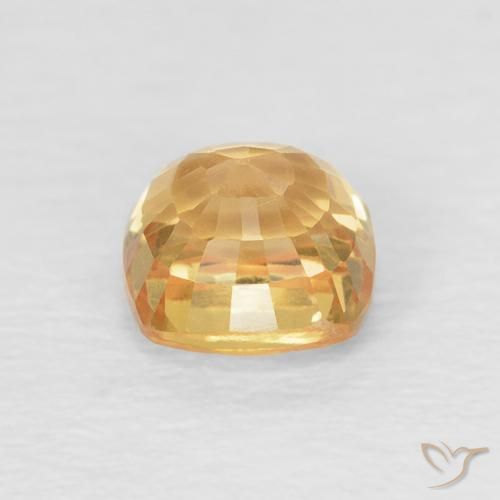 Zafiro Dorado natural de 0.75 ct, Forma Cojín, VVS