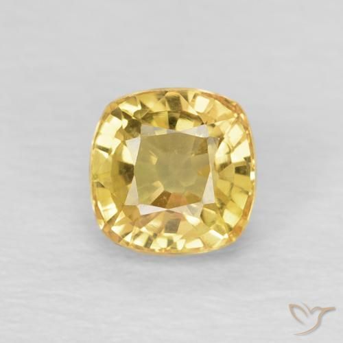 0.67ct Natural Dorado claro Zafiro, Forma Cojín, VVS
