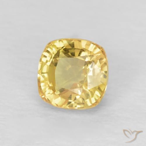 Zafiro Dorado claro natural de 0.67 ct, Forma Cojín, VVS