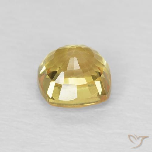 Zafiro Dorado claro natural de 0.67 ct, Forma Cojín, VVS