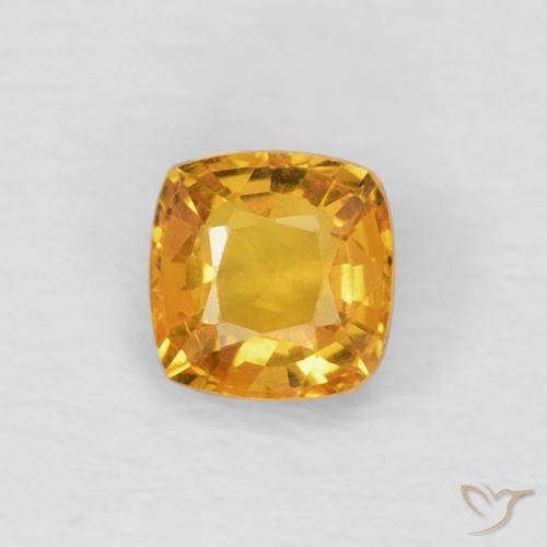 0.48ct Natural Dorado naranja Zafiro, Forma Cojín, VVS