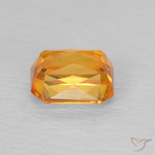Zafiro Naranja medio natural de 0.68 ct, Corte Octágono / Esmeralda, VS
