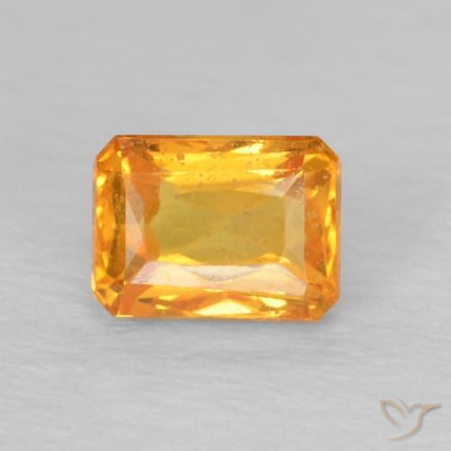 0.74ct Natural Naranja medio Zafiro, Corte Octágono / Esmeralda, VS, Photo A