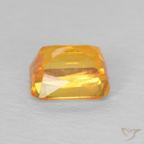 Zafiro Naranja medio natural de 0.74 ct, Corte Octágono / Esmeralda, VS