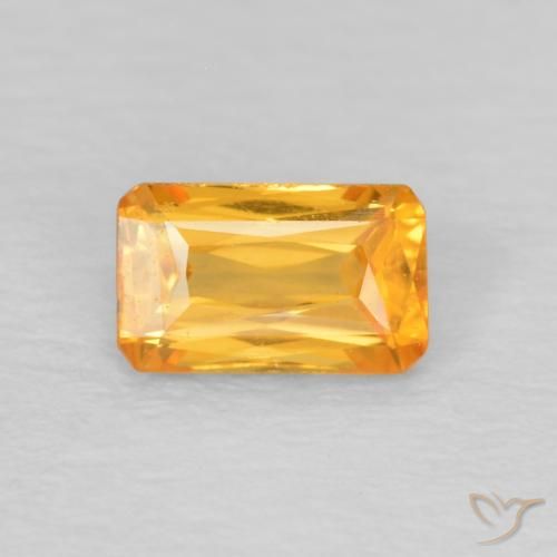 0.41ct Natural Dorado naranja Zafiro, corte esmeralda, VS