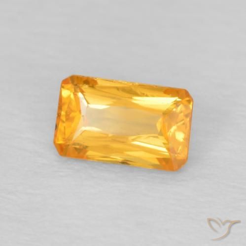 Zafiro Dorado naranja natural de 0.41 ct, Corte Octágono / Esmeralda, VS