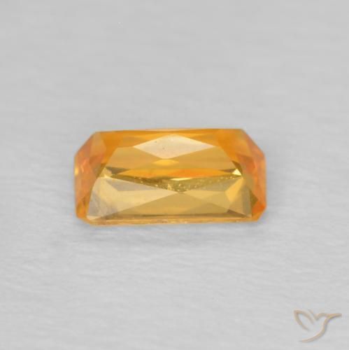 Zafiro Dorado naranja natural de 0.41 ct, Corte Octágono / Esmeralda, VS