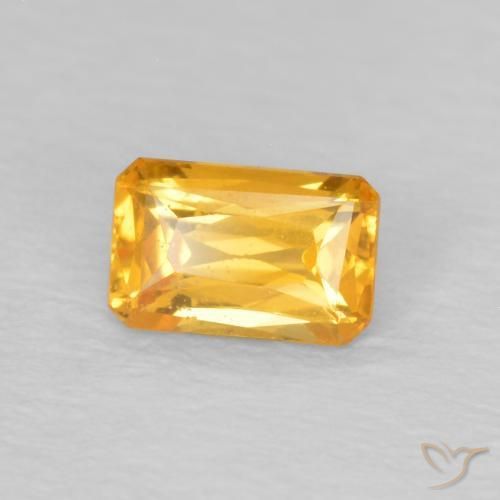 Zafiro Dorado oscuro natural de 0.40 ct, Corte Octágono / Esmeralda, VS
