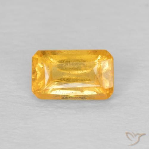 0.41ct Natural Dorado naranja Zafiro, corte esmeralda, VS