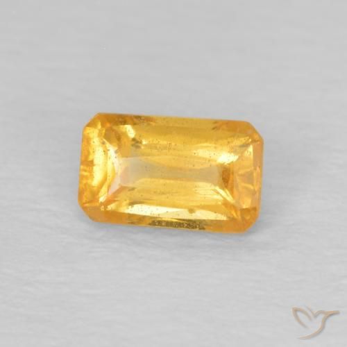 Zafiro Dorado naranja natural de 0.41 ct, Corte Octágono / Esmeralda, VS