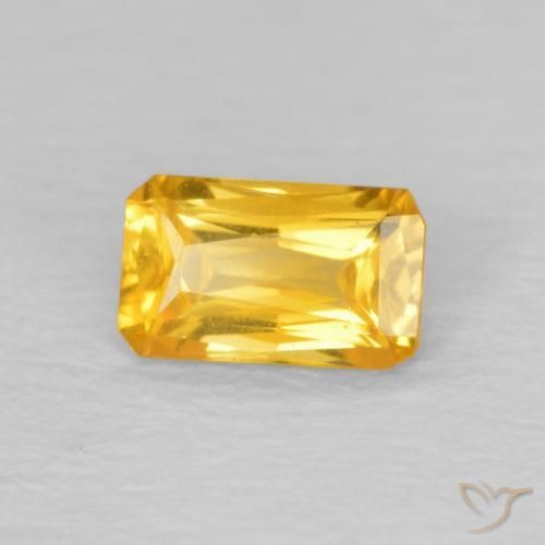 Zafiro Dorado natural de 0.36 ct, Corte Octágono / Esmeralda, VVS-VS
