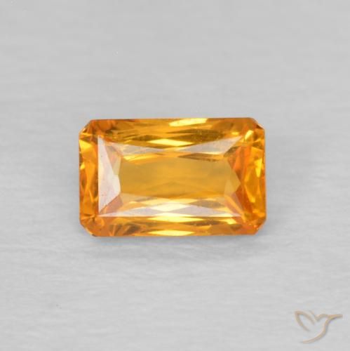 0.40ct Natural Dorado naranja Zafiro, corte esmeralda, VVS-VS
