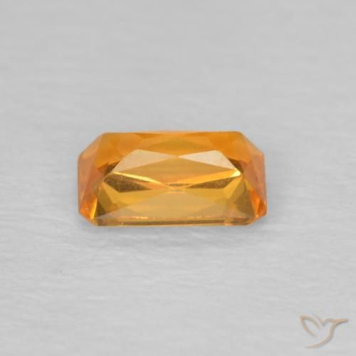 Zafiro Dorado naranja natural de 0.40 ct, Corte Octágono / Esmeralda, VVS-VS