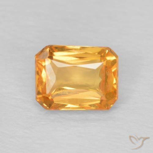 0.52ct Natural Dorado naranja Zafiro, corte esmeralda, VVS