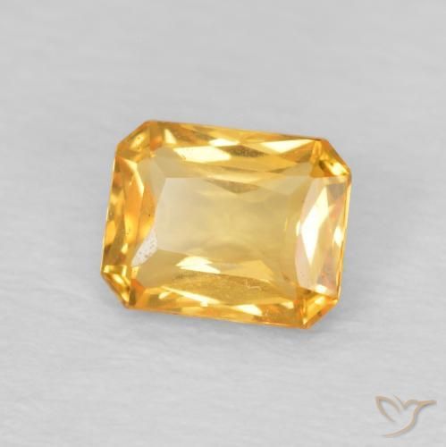 Zafiro Naranja medio natural de 0.53 ct, Corte Octágono / Esmeralda, VVS