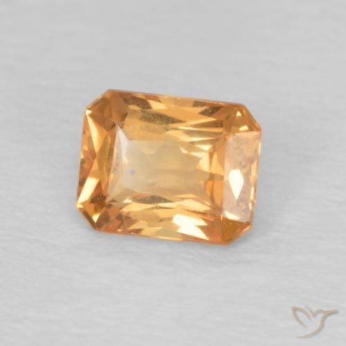 Zafiro Mandarina natural de 0.50 ct, Corte Octágono / Esmeralda, VVS