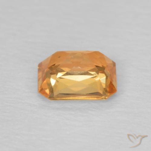Zafiro Mandarina natural de 0.50 ct, Corte Octágono / Esmeralda, VVS