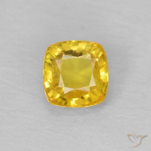 0.49ct Natural Amarillo miel Zafiro, Forma Cojín, VS