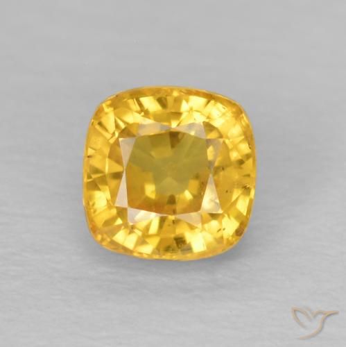 0.72ct Natural Dorado medio Zafiro, Forma Cojín, VS