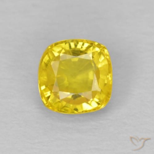 0.56ct Natural Amarillo miel claro Zafiro, Forma Cojín, VS
