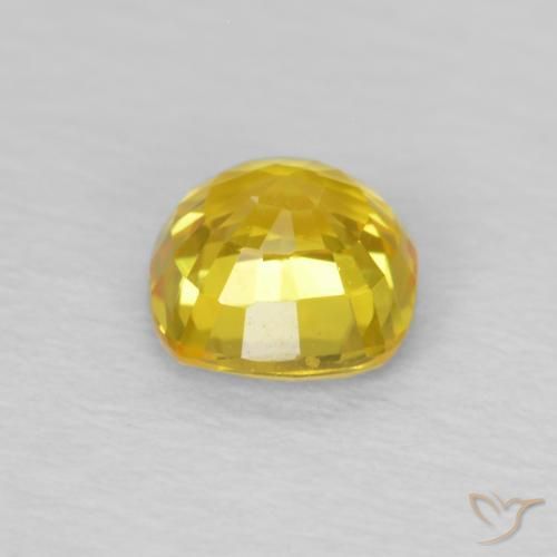 Zafiro Amarillo miel claro natural de 0.56 ct, Forma Cojín, VS