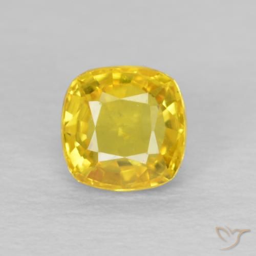 0.57ct Natural Dorado amarillento Zafiro, Forma Cojín, VS