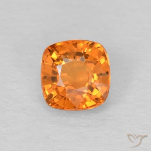 0.48ct Natural Naranja claro Zafiro, Forma Cojín, VS
