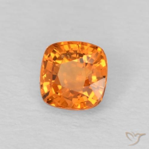 Zafiro Naranja claro natural de 0.48 ct, Forma Cojín, VS
