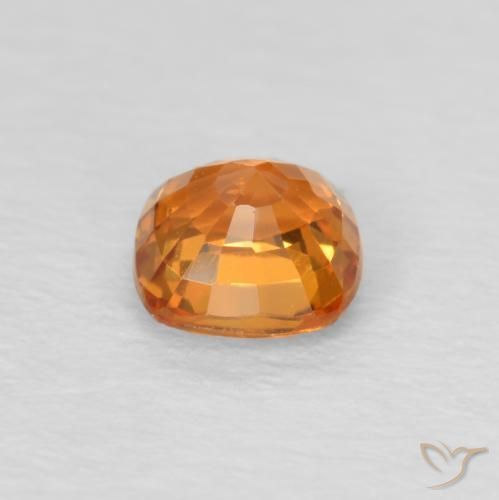 Zafiro Naranja claro natural de 0.48 ct, Forma Cojín, VS