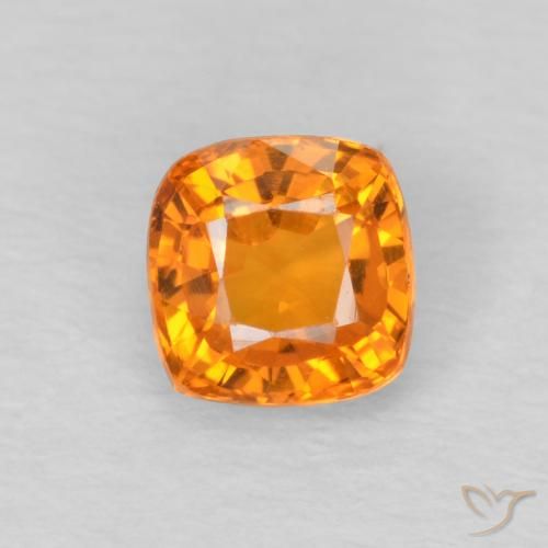 0.64ct Natural Naranja claro Zafiro, Forma Cojín, VS