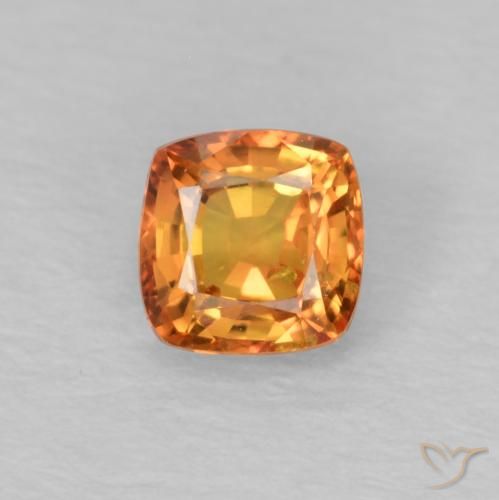 0.49ct Natural Marrón naranja Zafiro, Forma Cojín, VS