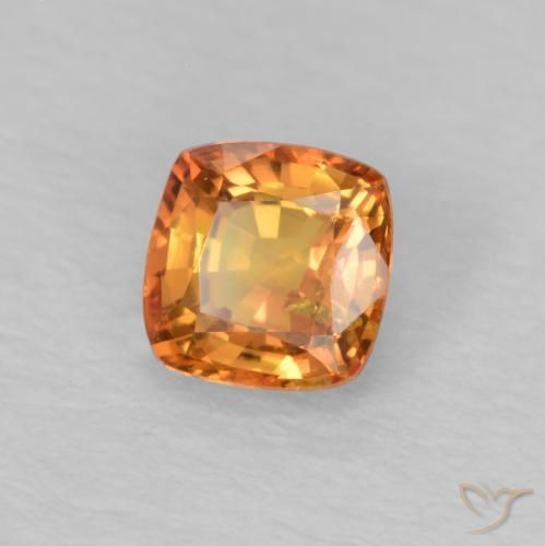 Zafiro Marrón naranja natural de 0.49 ct, Forma Cojín, VS