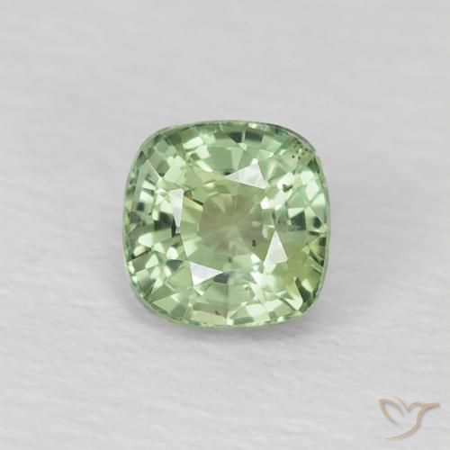 0.59ct Natural Verde pálido Zafiro, Forma Cojín, VS