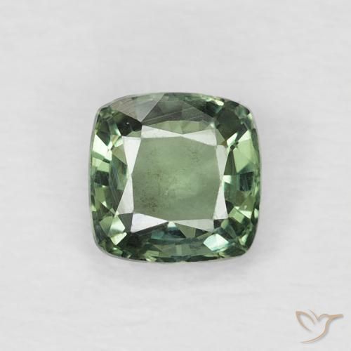 0.57ct Natural Medium Light Green Zafiro, Forma Cojín, VS