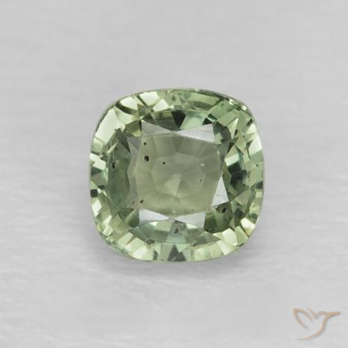 0.75ct Natural Verde medio Zafiro, Forma Cojín, VS