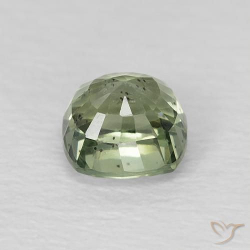 Zafiro Verde medio natural de 0.75 ct, Forma Cojín, VS