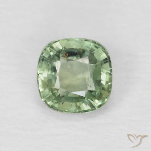 0.60ct Natural Verde bosque claro Zafiro, Forma Cojín, VS