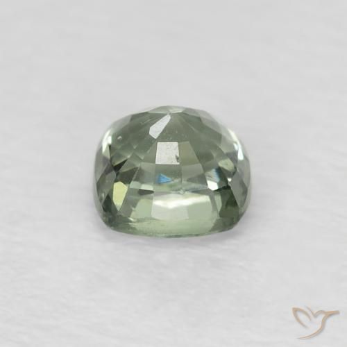 Zafiro Verde bosque natural de 0.54 ct, Forma Cojín, VS
