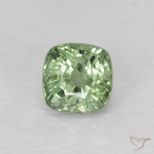 0.62ct Natural Verde pálido Zafiro, Forma Cojín, VS