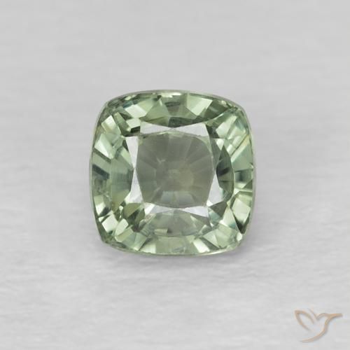 0.73ct Natural Medium Light-Green Zafiro, Forma Cojín, VS
